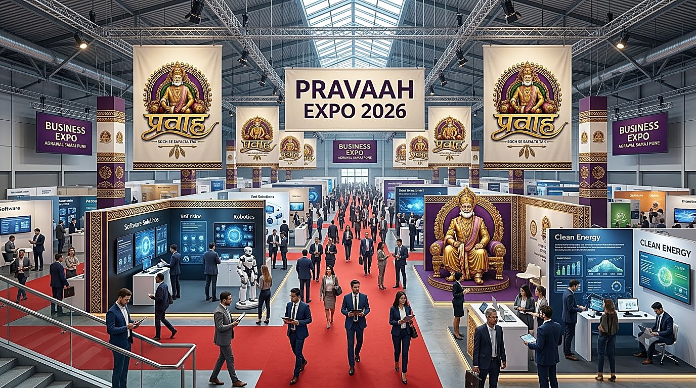 Delegates walking the Pravaah Business Expo trade show floor